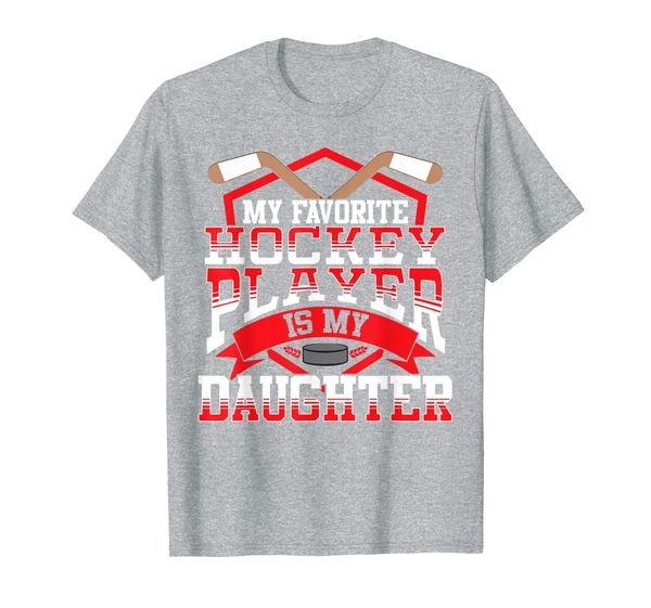 

ice hockey my favorite hockey player daughter gift t-shirt, White;black