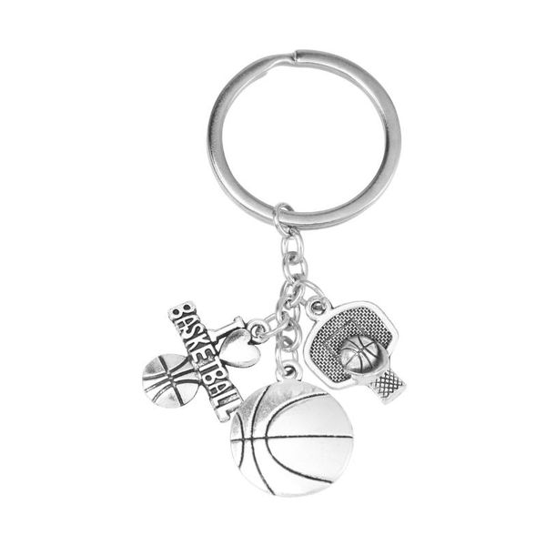 

keychains 1pc keychain metal zinc alloy durable basketball theme keyring key holder purse ring for girls women adults, Silver