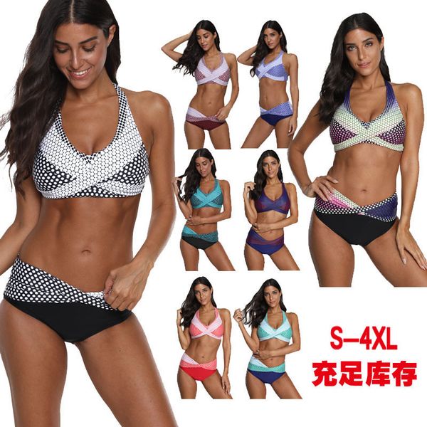 

new 2021 women's bikini split swimsuit large tankini, White;black