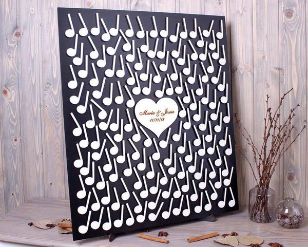 

custom wedding guest book alternative 3d music note guestbook for musicians theme birthday anniversary other event & party supplies