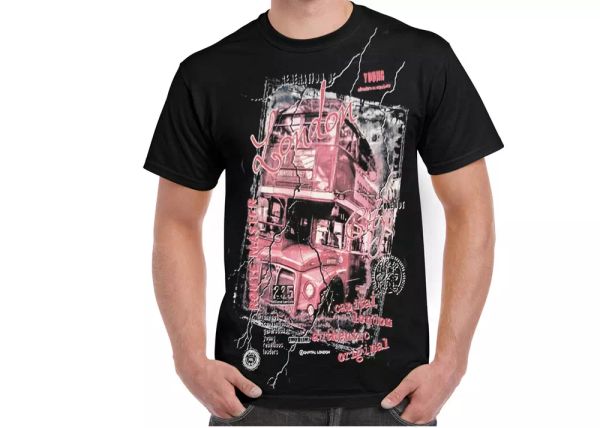 

london generation red bus graphic design picture t.shirts, White;black