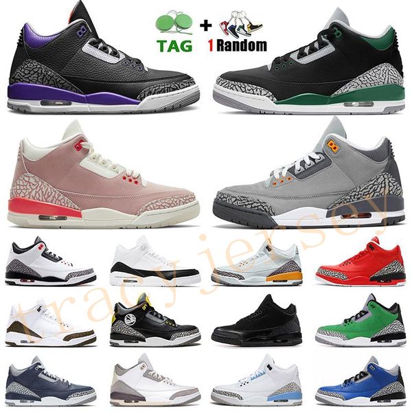 

with tag jumpman 3s retro 3 men basketball shoes racer blue 2 a ma maniere fire red court purple midnight navy mens trainers sports sneakers