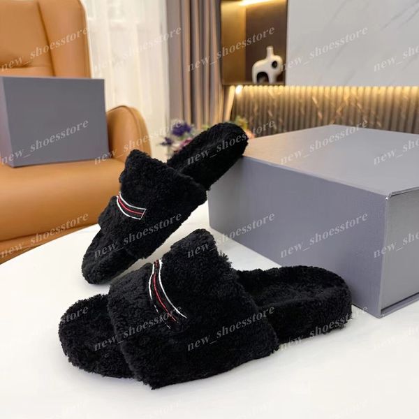 Klasik Moda Kış Bayan Deri Kürk Terlik Moccasins Düz Katırlar Ayakkabı Slaytlar Loafer'lar Açık Sandalet 35-42