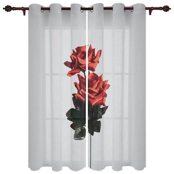 

mother's day red rose valance window curtains for living room bedroom kitchen home luxury youth treatment curtain & drapes
