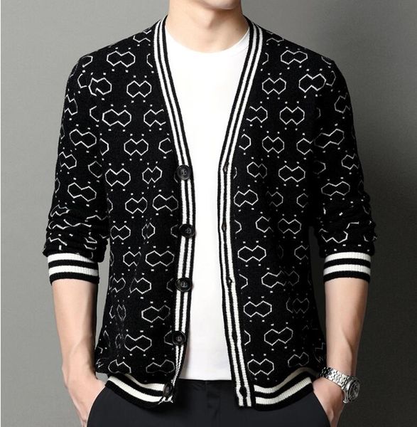 

men's sweaters 2021 fall winter new men's knitwear cardigan jacket jacquard fashion outer knitted sweater size -7xl, White;black