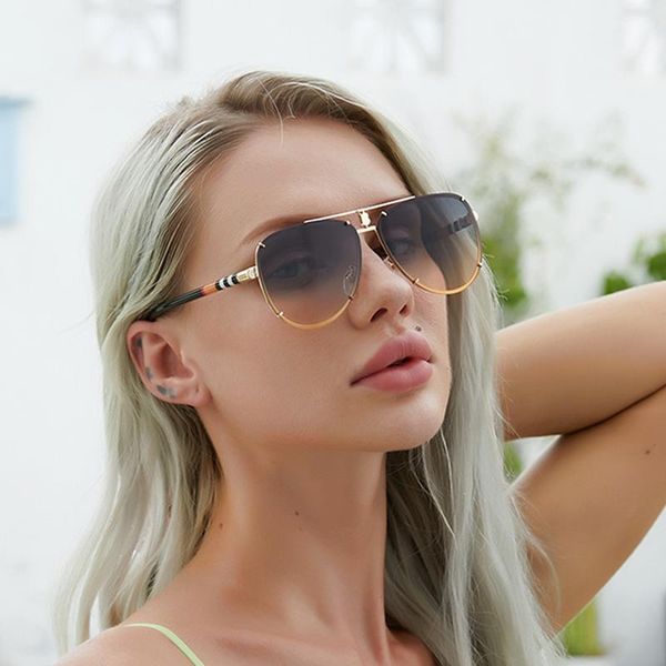 

sunglasses 2021 fashion oversized womens retro pilot aviation mens brand vintage metal frame gradient shades big glasses eyewear, White;black