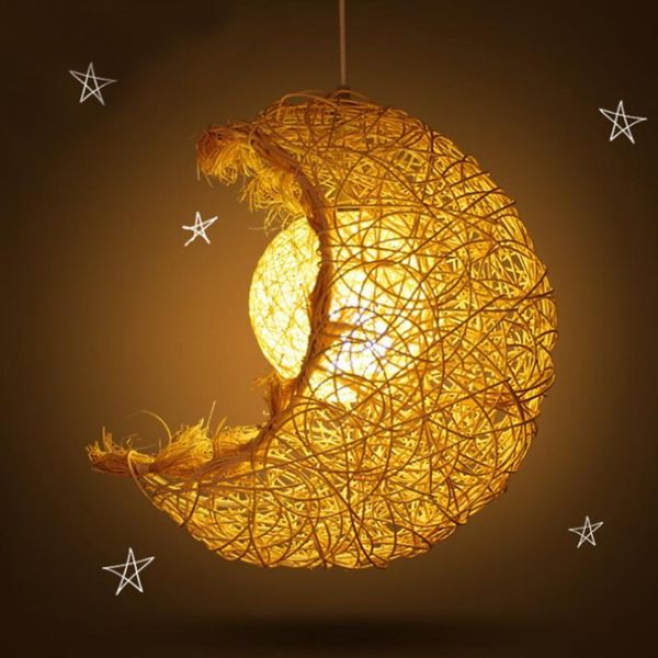 

pendant lamps nordic handmade bamboo weaving chandelier vintage hanging retro cafe bar lounge for garden restaurant bedroom living room