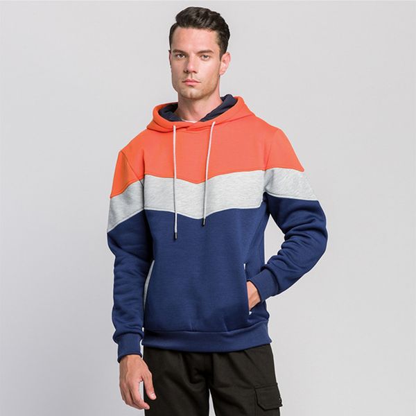 

2021 loose mens hooded sweatshirts casual patchwork man sports hoodies autumn winter fashion pullover men clothes, Black