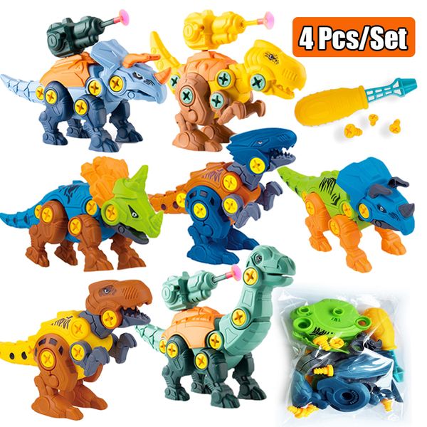 

DIY Disassembly Dinosaur Model Toy Set Screw Nut Assembly Plastic Blocks Early Educational Toys For Children Kids Baby Gift