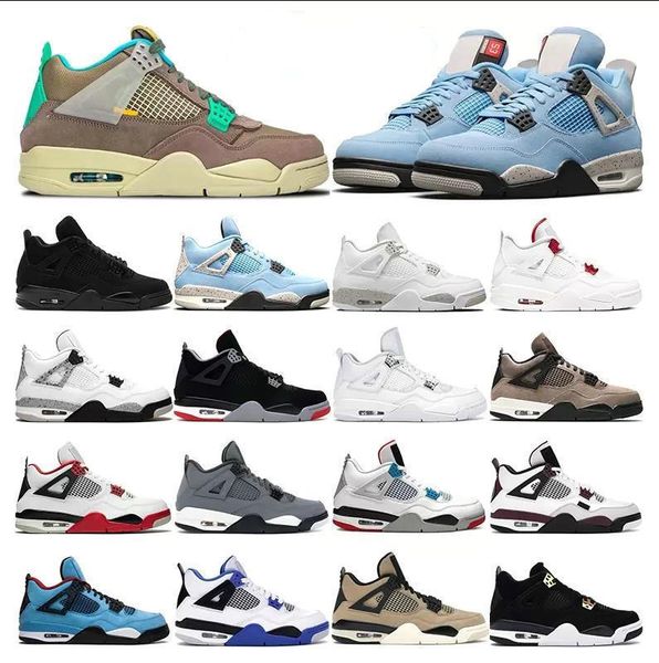 

2022 mens basketball shoes 4s jumpman 4 taupe haze desert moss women university blue white oreo black cat fire red sports sneakers trainers
