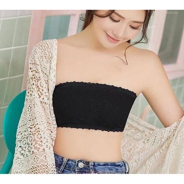 

girls strapless bras women's padded wrap tube bandeau cropped tank bustiers & corsets, Black;white