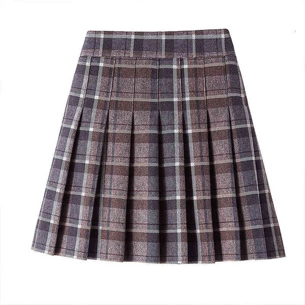 

skirts winter women woolen mini pleated preppy style sister cute school uniform ladies jupe saia faldas plus size 4xl, Black