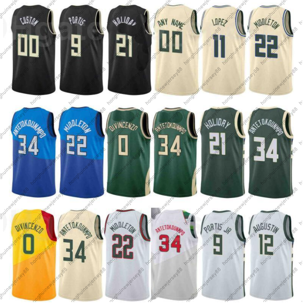 

print city earned edition basketball donte divincenzo jersey 0 bobby portis 9 giannis antetokounmpo 34 khris middleton 22 jrue holiday 21, Black;red
