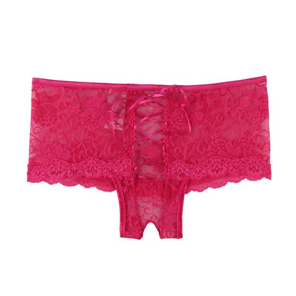 

women's panties open crotch plus size see through floral lace underwea comfortable elastic culotte femme erotic pw51793, Black;pink