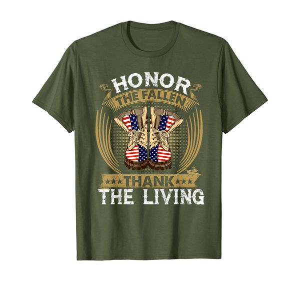 

honor the fallen thank the living memorial day t-shirt gift, White;black