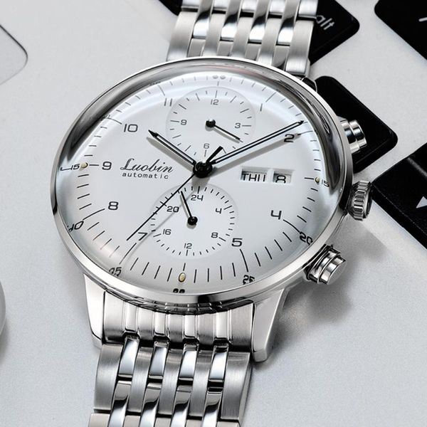 

wristwatches mens fashion mechanical watches business automatic watch men stainless steel luminous designer wristwatch reojes de hombre, Slivery;brown