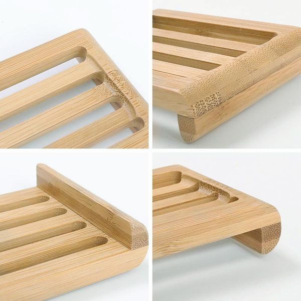 

soap dishes ly wooden bamboo tray holder rack plate box container portable for home bathroom cla88