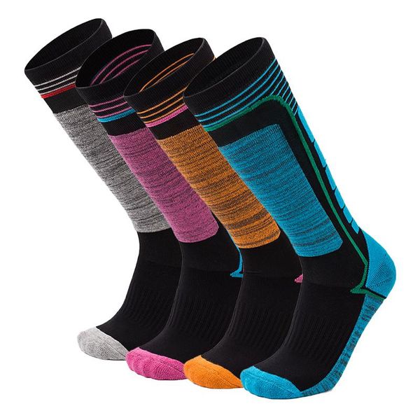 

sports socks kids winter ski thicken outdoor-indoor snowboarding cycling skiing hiking stocking childre, Black