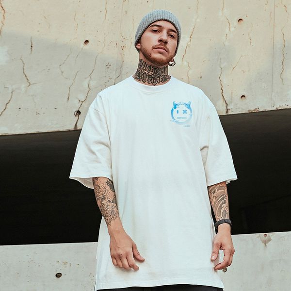 

little devil men's hip-hop t-shirt, high-quality, comfortable, breathable, fashionable, street daily travel, home party, White;black