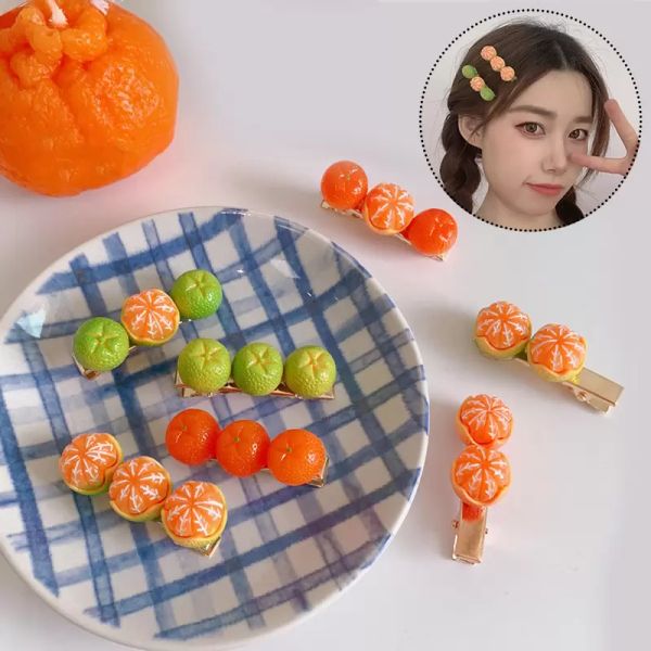 Corea Cute Women Barrette Orange Baby Girls Hair Clips Cartoon Creativity Headband Funny Hairpin Accessori per capelli femminili