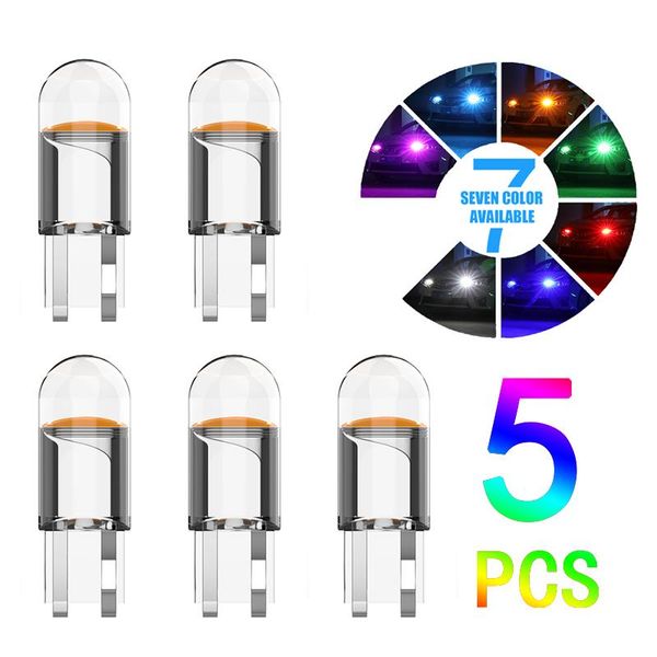 

interior&external lights super bright est indicator automobiles parking license plate 12v 168 194 t10 cob led w5w glass housing bulb lamp