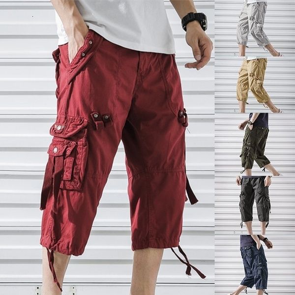 

men's pants cargo shorts men arrival summer loose multi pockets homme streetwear s0iq, Black