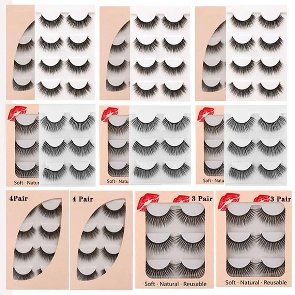 

2021 3d soft mink hair false eyelashes handmade for women long lashes nature eye makeup tools outfit1