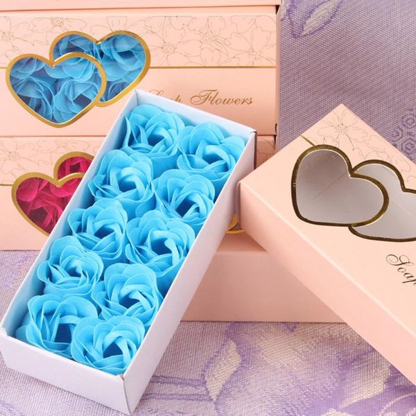 

practical 10pcs heart scented bath body petal rose flower soap wedding decoration gift favor gifts for luxurious decorative flowers & wreath