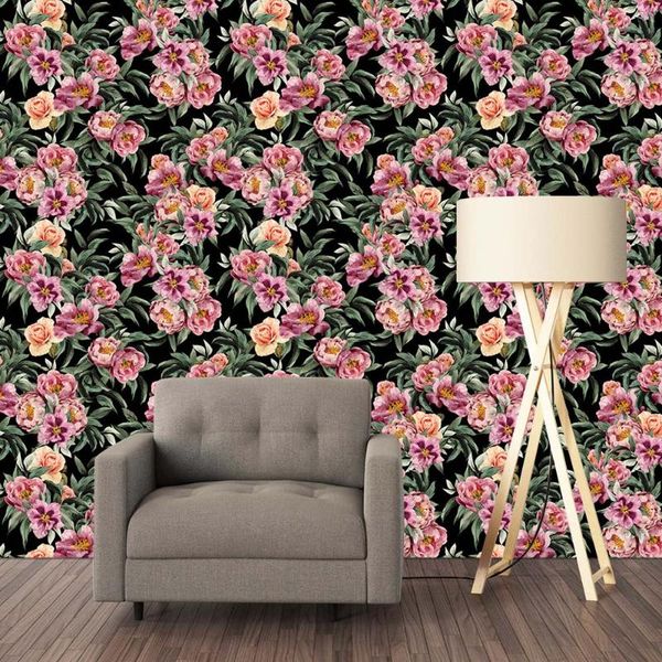 

wall stickers pvc creative wallpaper colorful flower hand-painted living room home decor furniture decal surface spiegel