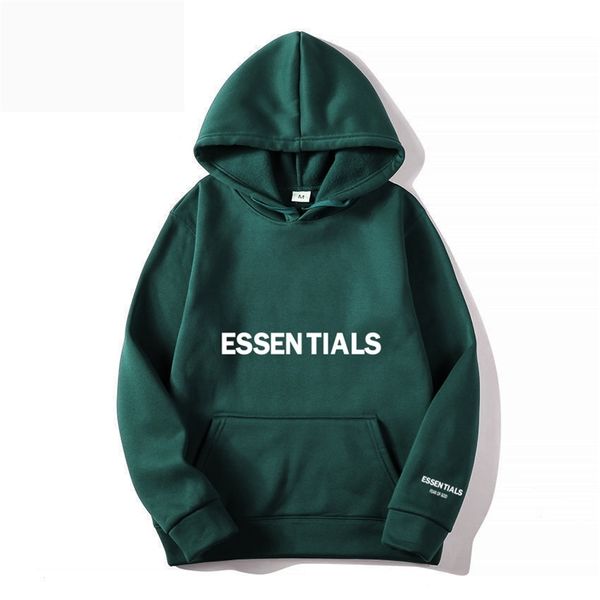 

feel of god double thread essentials fashion men's and women's casual hooded pullover, Black