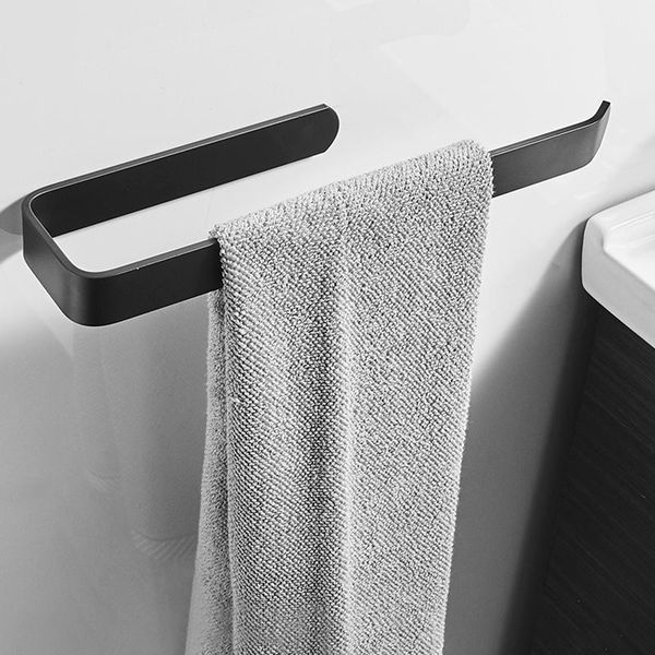 

towel racks aluminum bathroom rack adhesive wall mount roll paper hanging holder organizer black bar tissue storage shelf