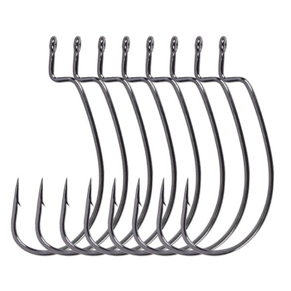 

fishing hooks 10pcs/lot high-carbon steel lead jig head 1/0-4/0# worm pesca for soft bait tackle accessories