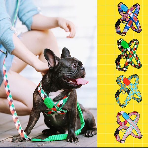

dog collars & leashes harness accessories reflective breathable adjustable pet colorful walking lead leash collar