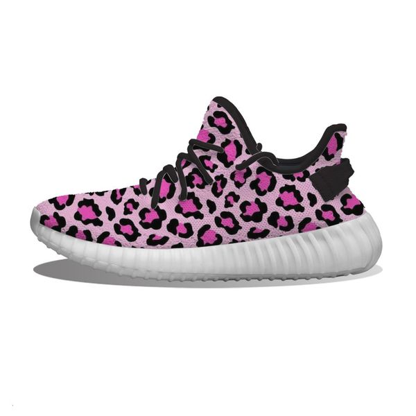 

diy custom cool pink leopard print running shoes mesh printed mens womens trainers outdoor sports sneakers