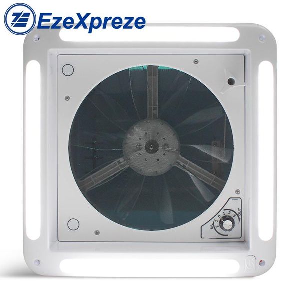 

parts 14'' rv roof ceiling vent with led light, manual three speed 12 volt fan, smoke dome cover 0100530