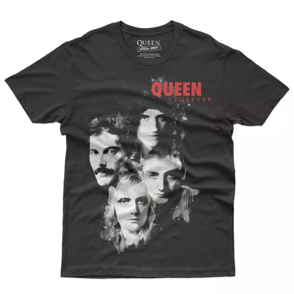 

queen forever-t shirt man official licensed, White;black