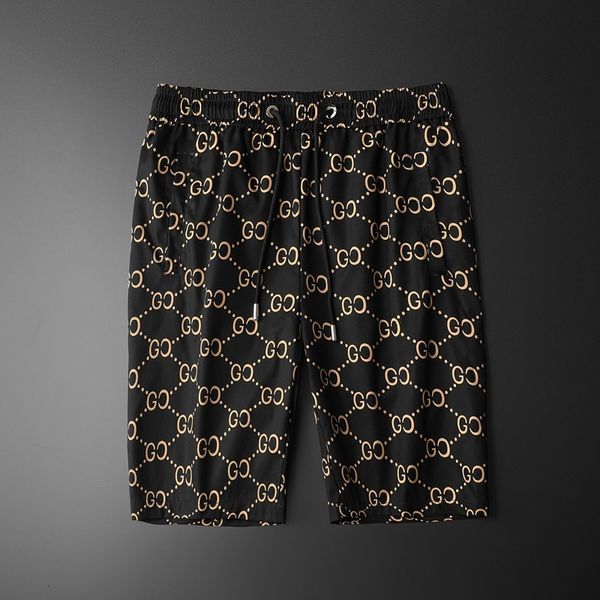 

fashionable shorts men's straight casual print beach pants, White;black
