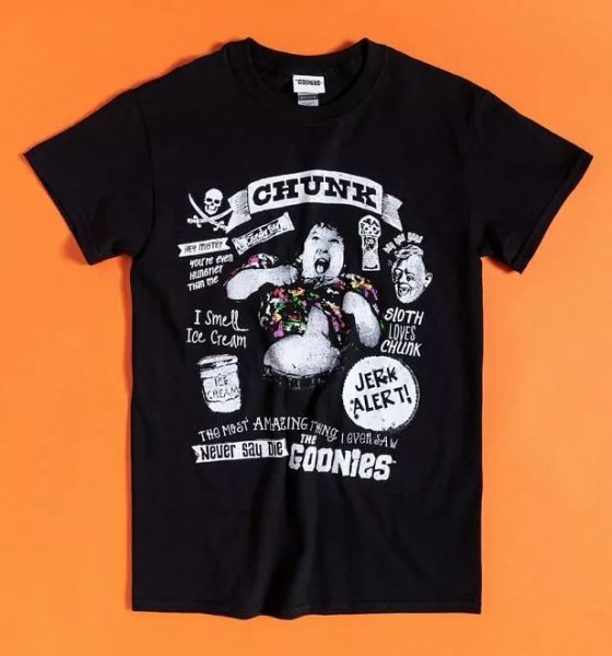 

official black chunk truffleshuffle goonies t-shirt, White;black