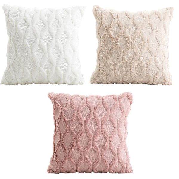 

pillow case cushion cover throw decorative plush suede square for bed sofa living room car 45x45cm multicolour