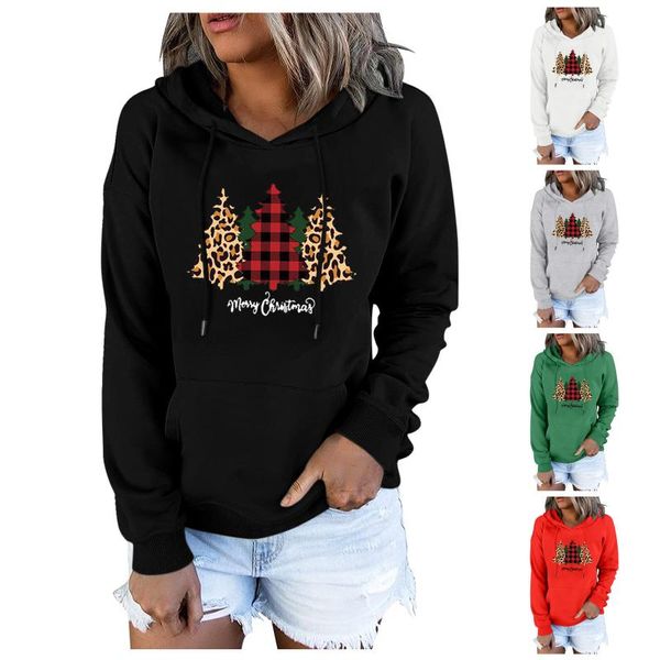 

women's hoodies & sweatshirts 3xl sudaderas mujer 2021 women chirstmas print long sleeve sweatshirt casual blouse pullover anchas bluza, Black