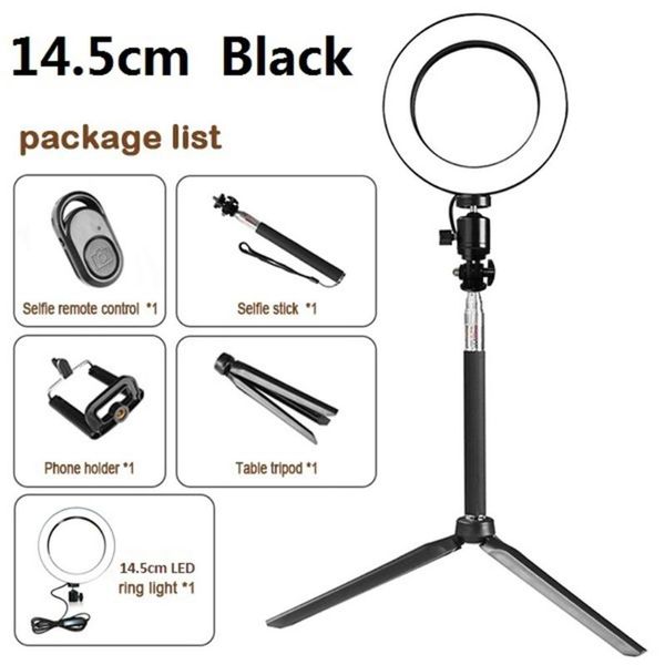 

flash heads dimmable led selfie ring light youtube video live 3500-5500k po studio with phone holder usb plug tripod