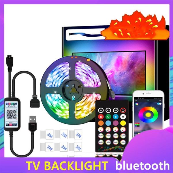 

strips bluetooth light with set tv background 5v usb app bar rgb strip