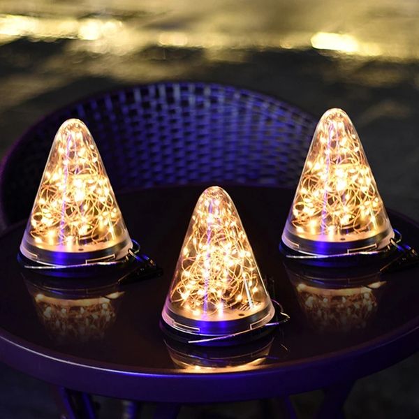 

50led solar powered hanging light lamp bulbs garden lights outdoor patio decor - white