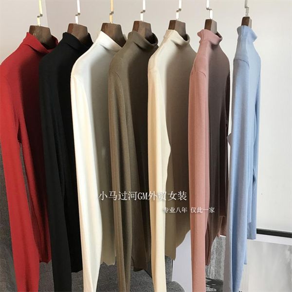 

turtleneck women winter clothes womens sweaters fall vintage brown pink korean fashion autumn casual solid pullover white, White;black