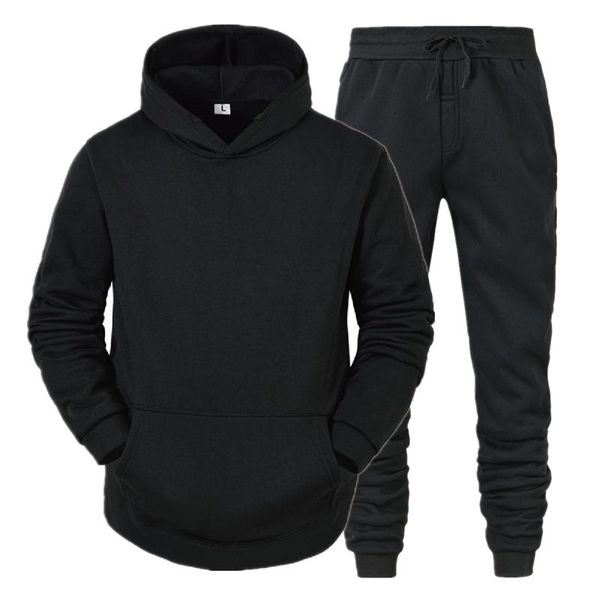 

men's tracksuits solid color mens full suit tracksuit simple style sweatpants hoodies for men pure 2 piece set fitness sets warm street, Gray