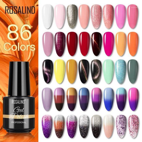 

rosalind nail beauty polish gel 86 color plastic bottle japanese style potherapy removable glue1