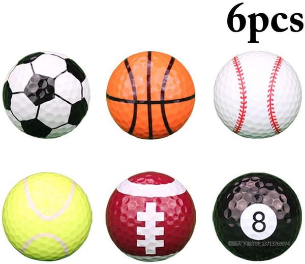 

golf balls 6pcs ball equipment football basketball tabletennis baseball quality rubber novel double practice