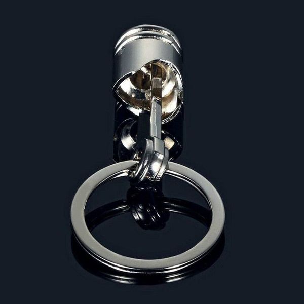 

keychains metal piston keychain engine keyfob pendant alloy silver