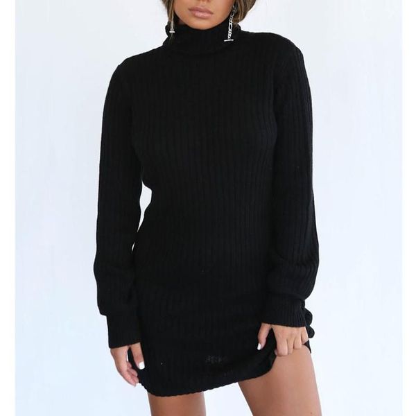 

women's sweaters womail winter autumn women casual long sleeve jumper black turtleneck sweater dress sueters de mujer moda 2021 705#3, White;black