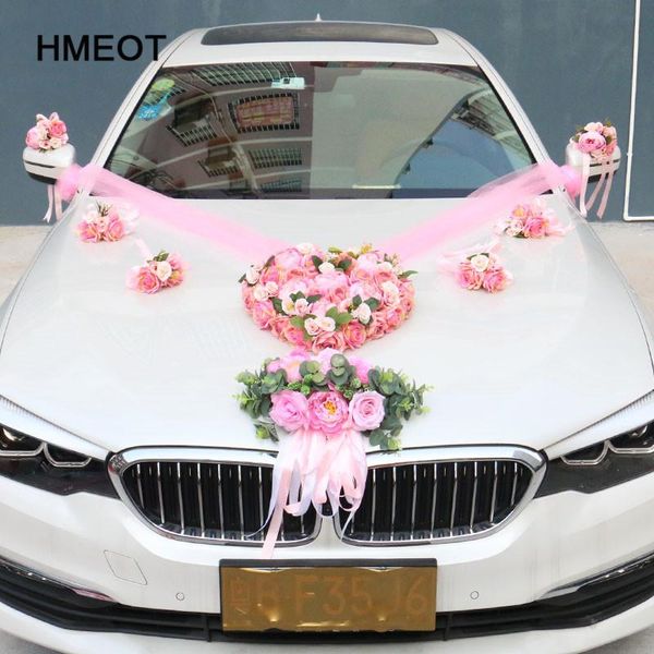 

decorative flowers & wreaths hmeot custom made romantic style heart-shaped wedding car decoration artificial silk rose